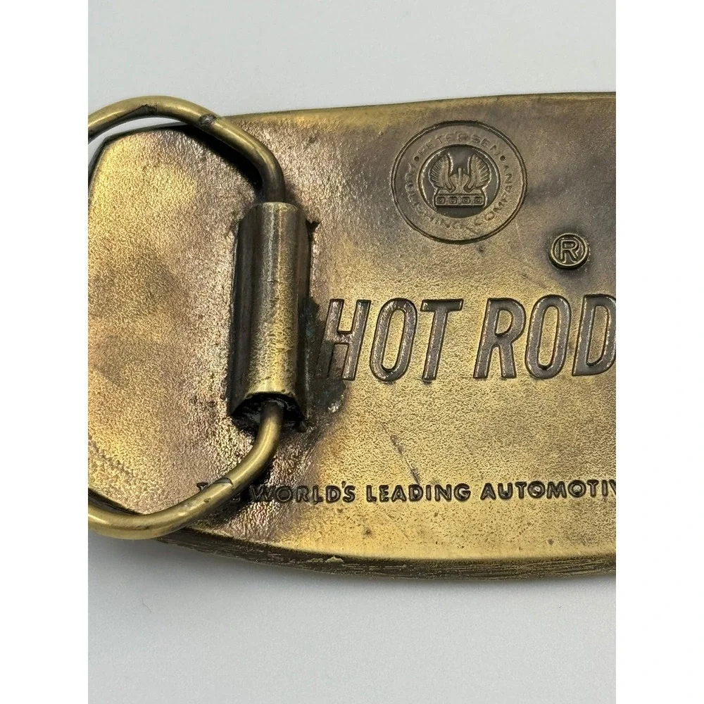Vintage Hot Rod‎ 1 Belt Buckle Brass Tone Automotive Racing Retro Style Metal